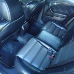 Black leather interior of an Acura